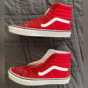 Red Vans Sk8 Hi’s (Size 10)